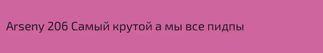 Arseny 206 Самый крутой а мы все пидпы